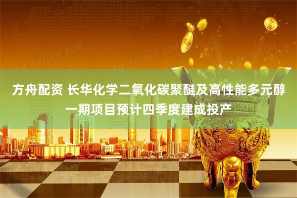 方舟配资 长华化学二氧化碳聚醚及高性能多元醇一期项目预计四季度建成投产